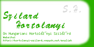 szilard hortolanyi business card